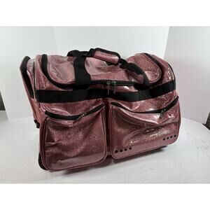 FANWOLI Rolling Pet Carrier Bag Pink Glitter Wheeled Travel Dog Cat